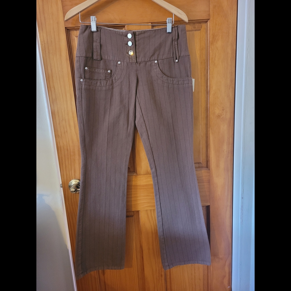 Age Designer Elegant Brown Women's Flare Pants